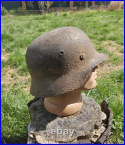 Original German Helmet M40/62 Wehrmacht Relic of Battlefield WW2 Smallest Size