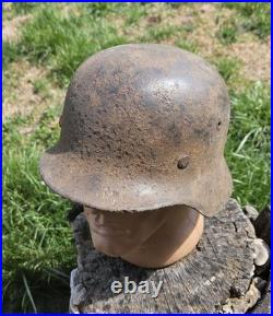 Original German Helmet M40/62 Wehrmacht Relic of Battlefield WW2 Smallest Size