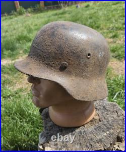 Original German Helmet M40/62 Wehrmacht Relic of Battlefield WW2 Smallest Size