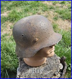 Original German Helmet M40/62 Wehrmacht Relic of Battlefield WW2 Smallest Size