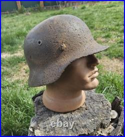 Original German Helmet M40/62 Wehrmacht Relic of Battlefield WW2 Smallest Size