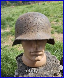 Original German Helmet M40/62 Wehrmacht Relic of Battlefield WW2 Smallest Size