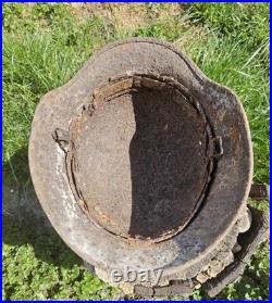 Original German Helmet M40/62 Wehrmacht Relic of Battlefield WW2 Smallest Size Original German Helmet M40/62 Wehrmacht Relic of Battlefield WW2 Smallest Size