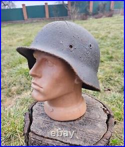 Original German Helmet M40 / 64 Relic Battlefield WW2 Number ET64 Named Hofmann