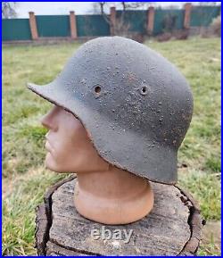 Original German Helmet M40 / 64 Relic Battlefield WW2 Number ET64 Named Hofmann