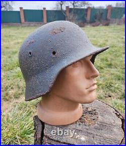 Original German Helmet M40 / 64 Relic Battlefield WW2 Number ET64 Named Hofmann