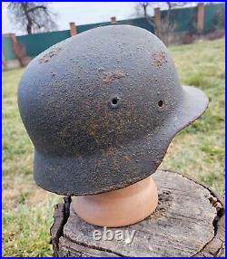 Original German Helmet M40 / 64 Relic Battlefield WW2 Number ET64 Named Hofmann