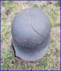 Original German Helmet M40 / 64 Relic Battlefield WW2 Number ET64 Named Hofmann