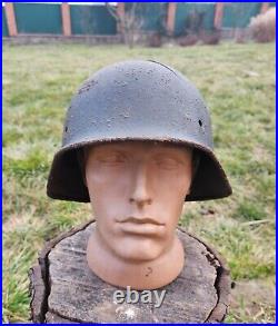 Original German Helmet M40 / 64 Relic Battlefield WW2 Number ET64 Named Hofmann