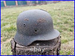 Original German Helmet M40 / 64 Relic Battlefield WW2 Number ET64 Named Hofmann