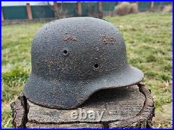 Original German Helmet M40 / 64 Relic Battlefield WW2 Number ET64 Named Hofmann