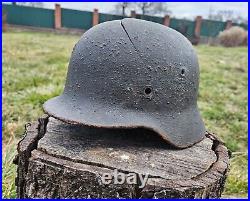 Original German Helmet M40 / 64 Relic Battlefield WW2 Number ET64 Named Hofmann