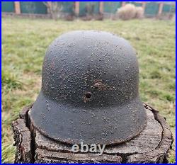 Original German Helmet M40 / 64 Relic Battlefield WW2 Number ET64 Named Hofmann