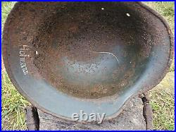 Original German Helmet M40 / 64 Relic Battlefield WW2 Number ET64 Named Hofmann