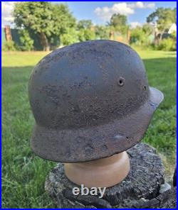 Original German Helmet M40/64 Wehrmacht Relic of Battlefield WW2