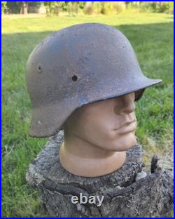 Original German Helmet M40/64 Wehrmacht Relic of Battlefield WW2 Original German Helmet M40/64 Wehrmacht Relic of Battlefield WW2