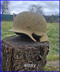 Original German Helmet M40 / 66 Headshot Damages Relic of Battlefield WW2