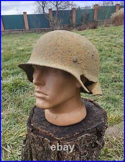 Original German Helmet M40 / 66 Headshot Damages Relic of Battlefield WW2