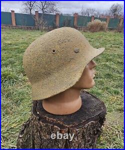 Original German Helmet M40 / 66 Headshot Damages Relic of Battlefield WW2