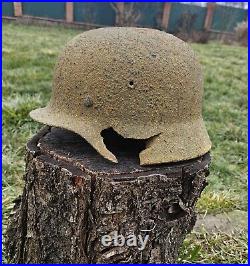 Original German Helmet M40 / 66 Headshot Damages Relic of Battlefield WW2