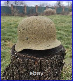 Original German Helmet M40 / 66 Headshot Damages Relic of Battlefield WW2