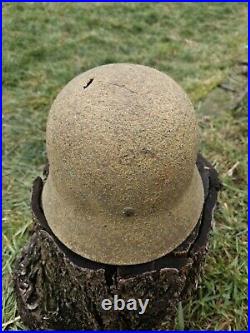 Original German Helmet M40 / 66 Headshot Damages Relic of Battlefield WW2