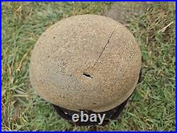 Original German Helmet M40 / 66 Headshot Damages Relic of Battlefield WW2