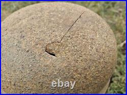 Original German Helmet M40 / 66 Headshot Damages Relic of Battlefield WW2