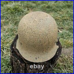 Original German Helmet M40 / 66 Headshot Damages Relic of Battlefield WW2