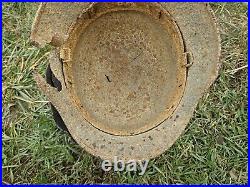 Original German Helmet M40 / 66 Headshot Damages Relic of Battlefield WW2