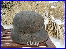 Original German Helmet M40 Relic of Battlefield WW2 World War 2 Decal Liner