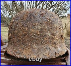 Original German Helmet M40 Relic of Battlefield WW2 World War 2 Liner Decal