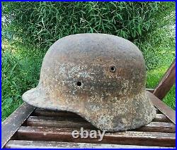 Original German Helmet M40 Relic of Battlefield WW2 World War 2 Number DN88