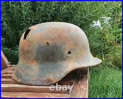 Original German Helmet M40 Relic of Battlefield WW2 World War 2 Stamp 21