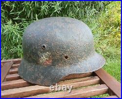 Original German Helmet M40 Relic of Battlefield WW2 World War 2 Stamp Decal