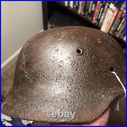Original German Helmet M40 Relic of Battlefield World War 2 Recovered in France