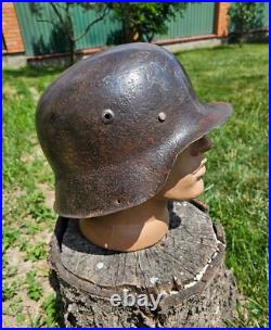 Original German Helmet M42 / 64 Relic of Battlefield From East Front WW2 Original German Helmet M42 / 64 Relic of Battlefield From East Front WW2