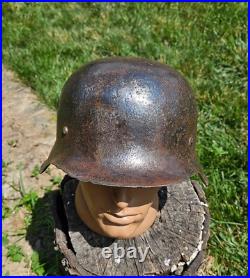 Original German Helmet M42 / 64 Relic of Battlefield From East Front WW2 Original German Helmet M42 / 64 Relic of Battlefield From East Front WW2