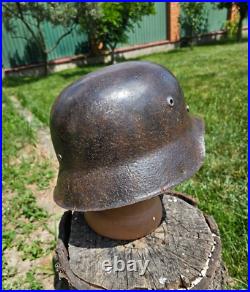 Original German Helmet M42 / 64 Relic of Battlefield From East Front WW2 Original German Helmet M42 / 64 Relic of Battlefield From East Front WW2
