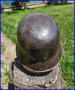 Original German Helmet M42 / 64 Relic of Battlefield From East Front WW2 Original German Helmet M42 / 64 Relic of Battlefield From East Front WW2