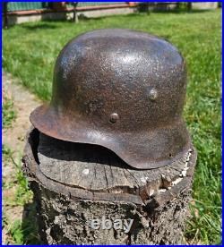 Original German Helmet M42 / 64 Relic of Battlefield From East Front WW2 Original German Helmet M42 / 64 Relic of Battlefield From East Front WW2