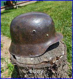Original German Helmet M42 / 64 Relic of Battlefield From East Front WW2 Original German Helmet M42 / 64 Relic of Battlefield From East Front WW2