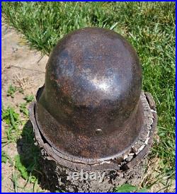 Original German Helmet M42 / 64 Relic of Battlefield From East Front WW2 Original German Helmet M42 / 64 Relic of Battlefield From East Front WW2