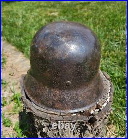 Original German Helmet M42 / 64 Relic of Battlefield From East Front WW2 Original German Helmet M42 / 64 Relic of Battlefield From East Front WW2