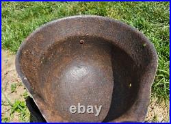 Original German Helmet M42 / 64 Relic of Battlefield From East Front WW2 Original German Helmet M42 / 64 Relic of Battlefield From East Front WW2