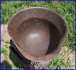 Original German Helmet M42 / 64 Relic of Battlefield From East Front WW2 Original German Helmet M42 / 64 Relic of Battlefield From East Front WW2