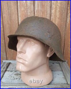 Original German Helmet M42 Damage Relic of Battlefield WW2 World War 2 Size 62