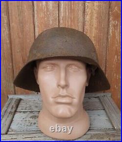 Original German Helmet M42 Damage Relic of Battlefield WW2 World War 2 Size 62