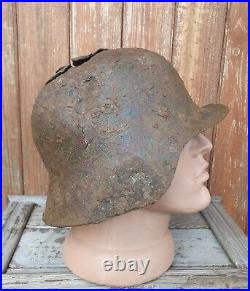 Original German Helmet M42 Damage Relic of Battlefield WW2 World War 2 Size 62