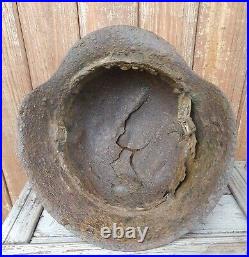 Original German Helmet M42 Damage Relic of Battlefield WW2 World War 2 Size 62